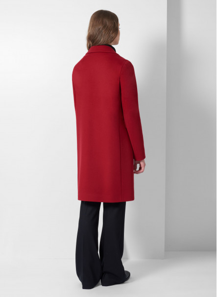 Red Coat, Asymmetrical coat, cowl neck jacket, coats, wool coat