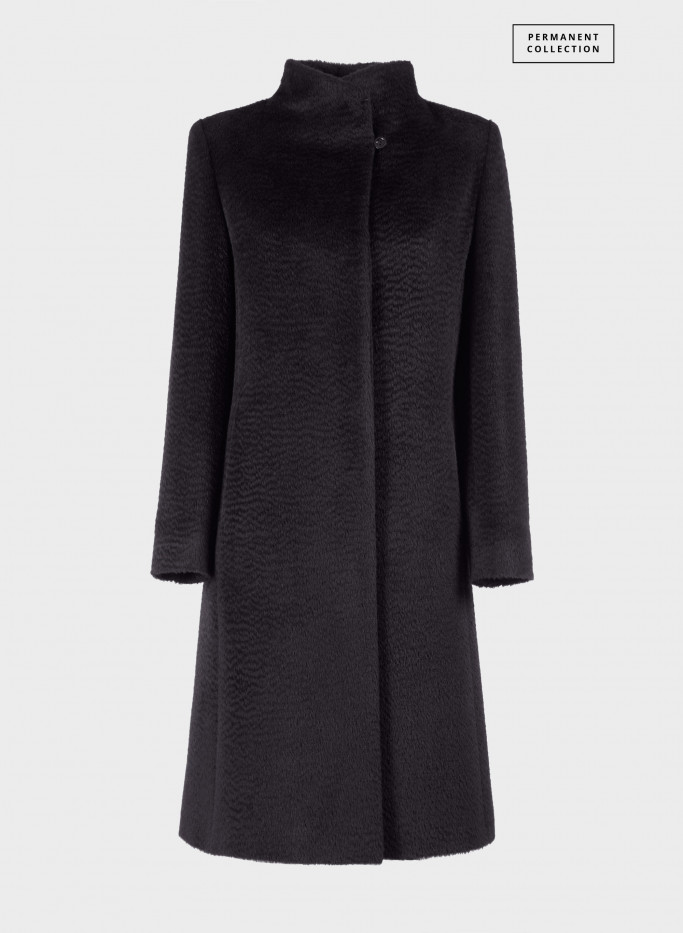 Alpaca and wool coat with high stand up collar Cinzia Rocca