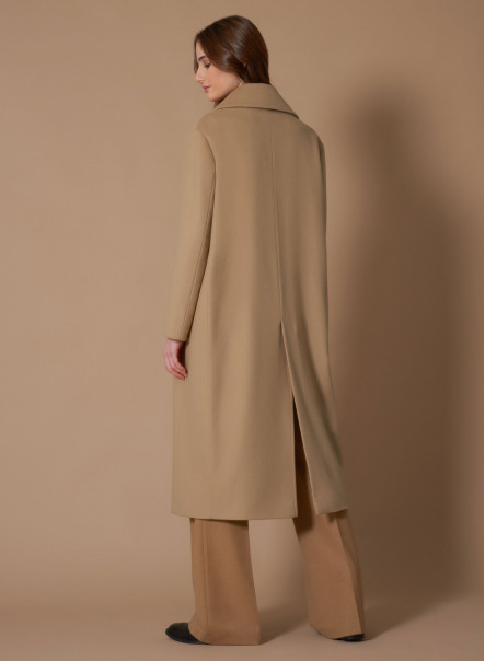 Recycled wool and cashmere double breasted long coat - Cinzia Rocca