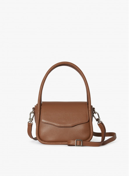 Small tabacco color leather shoulder bag | Cinzia Rocca