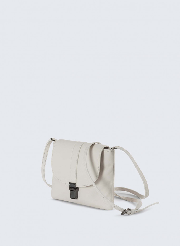 Genuine leather small shoulder bag in white color | Cinzia Rocca