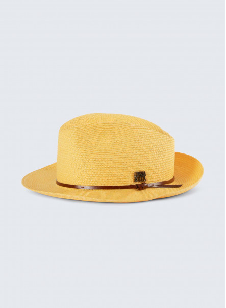 Hut mit breiter Krempe gelb
