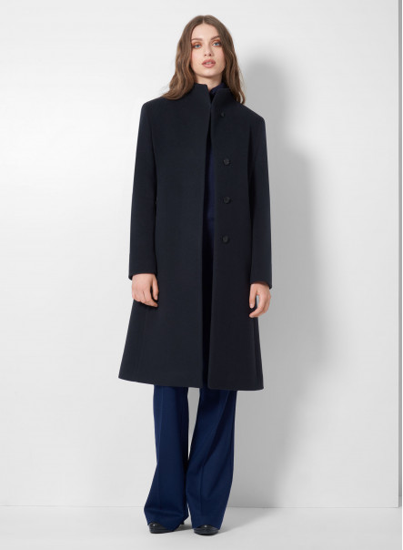 Cinzia rocca stand collar wool & cashmere on sale coat