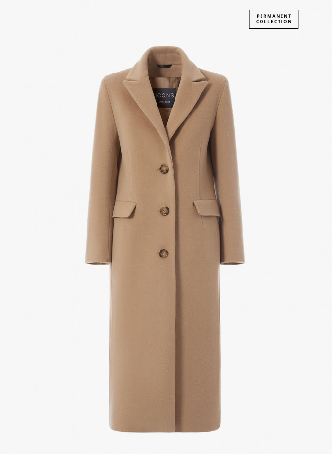 Light camel wool and cashmere long coat Cinzia Rocca