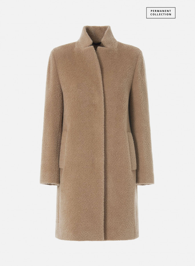 Wool and alpaca coat with inverted notch collar
