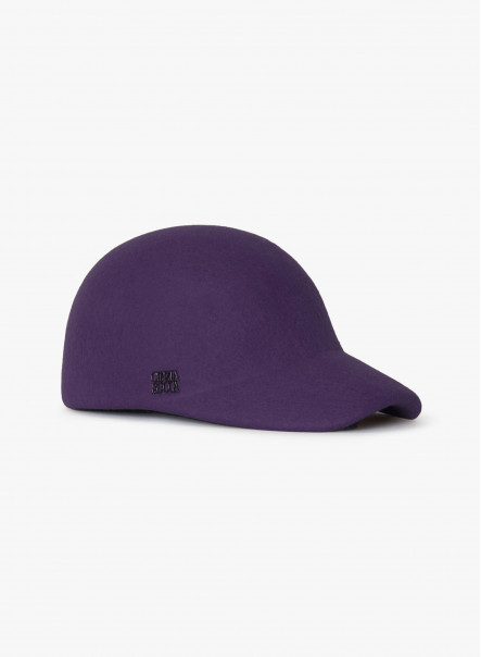 Cappello baseball nero in feltro di lana