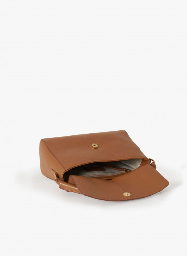 Tobacco color genuine leather handbag