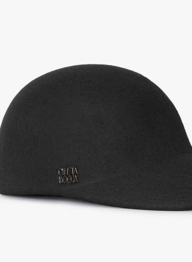 Black wool felt baseball hat