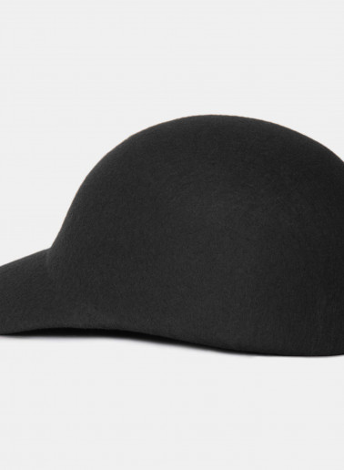 Black wool felt baseball hat