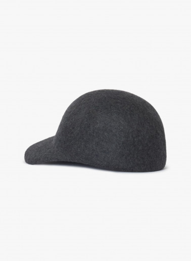 Grey wool felt baseball hat