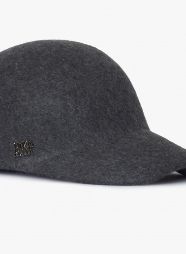 Grey wool felt baseball hat