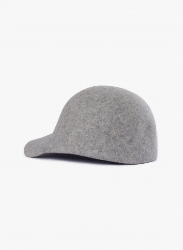 Light grey wool felt baseball hat