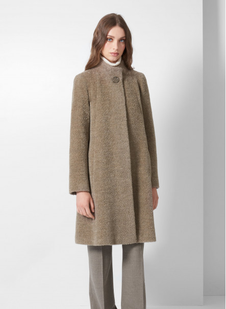 Wool and alpaca flared coat