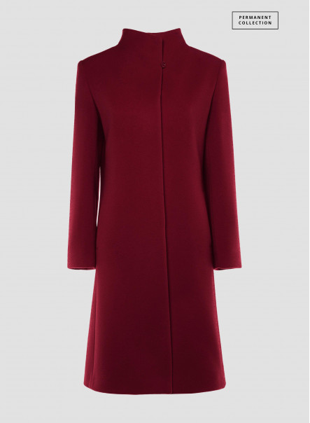 Wool and cashmere coat with high stand up collar