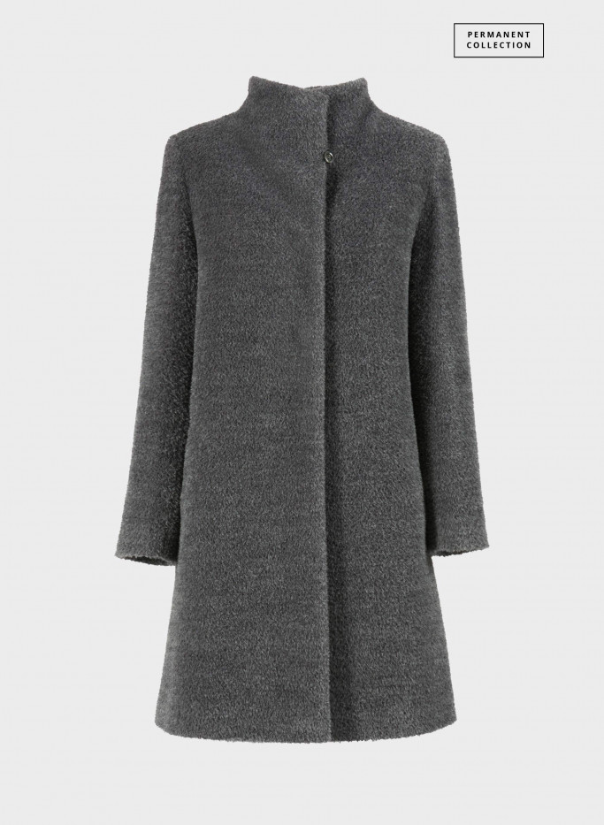 Wool and alpaca coat with high stand collar Cinzia Rocca