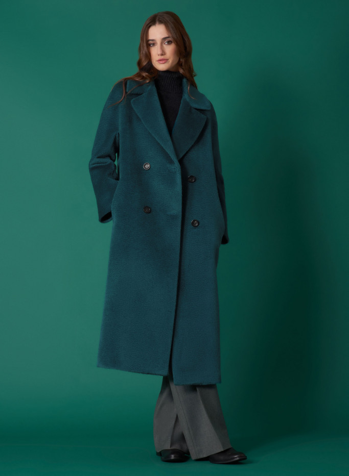 Long double breasted coat in alpaca and wool Cinzia Rocca