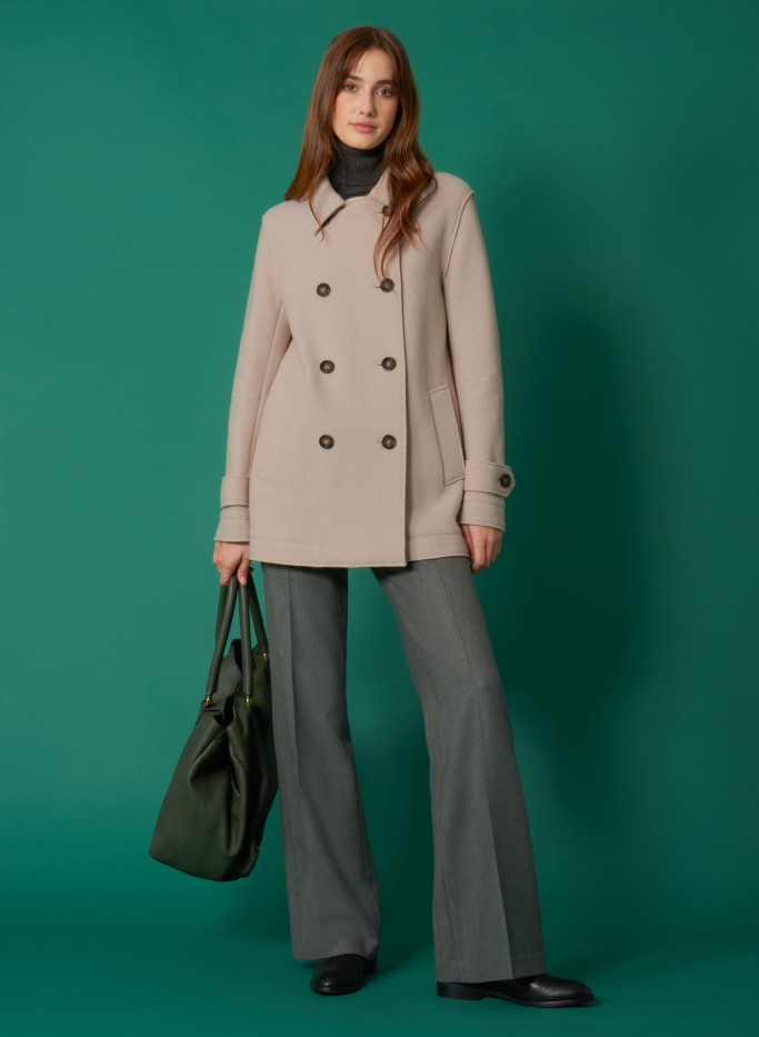 Boiled wool peacoat with shirt collar Cinzia Rocca