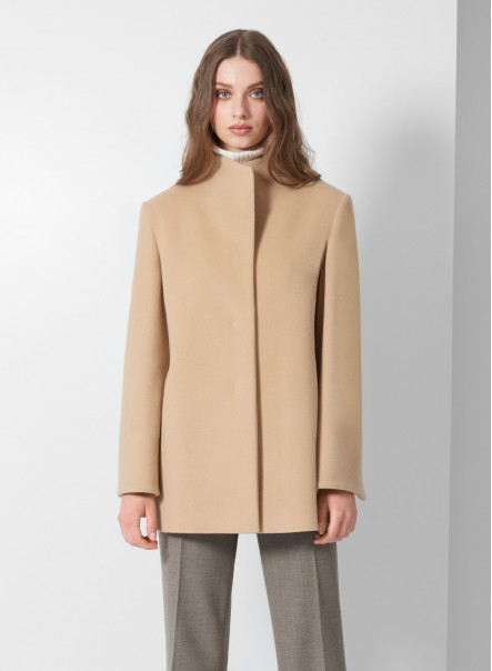 Stand up discount collar camel coat