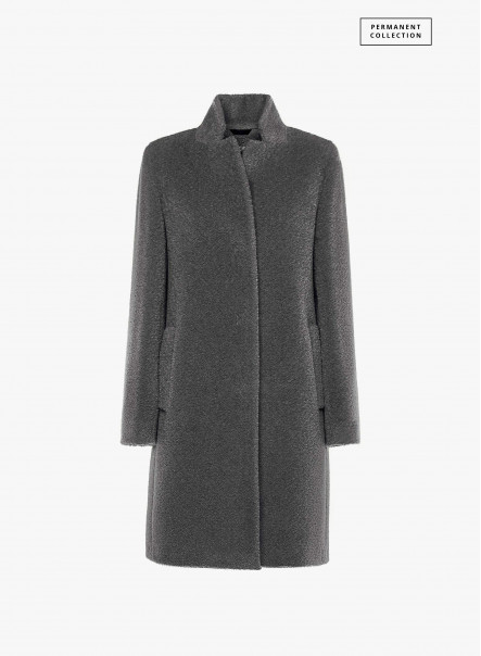 Grey wool and alpaca coat with inverted notch collar Cinzia Rocca