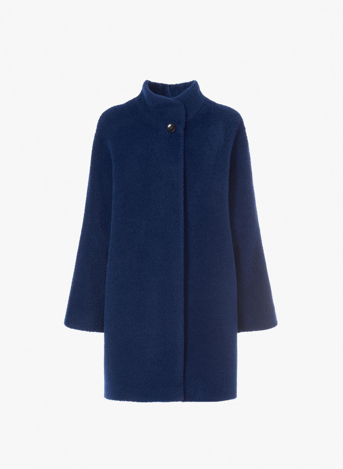 Cornflower blue wool and alpaca oversized coat Cinzia Rocca