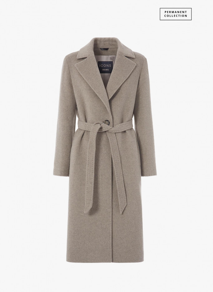 Belted cacha coat with notch collar Cinzia Rocca