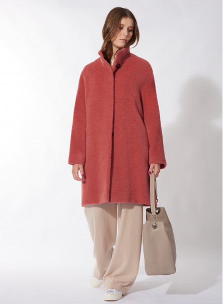 Pink wool and alpaca oversized coat Cinzia Rocca