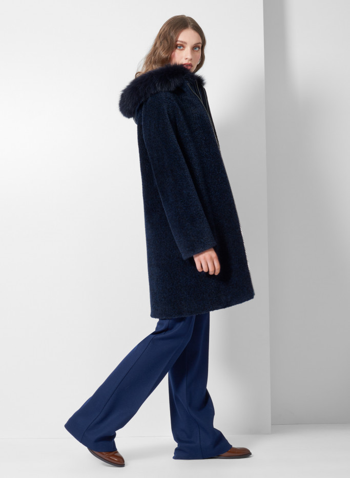 Wool and alpaca hooded parka with nylon details - Cinzia Rocca