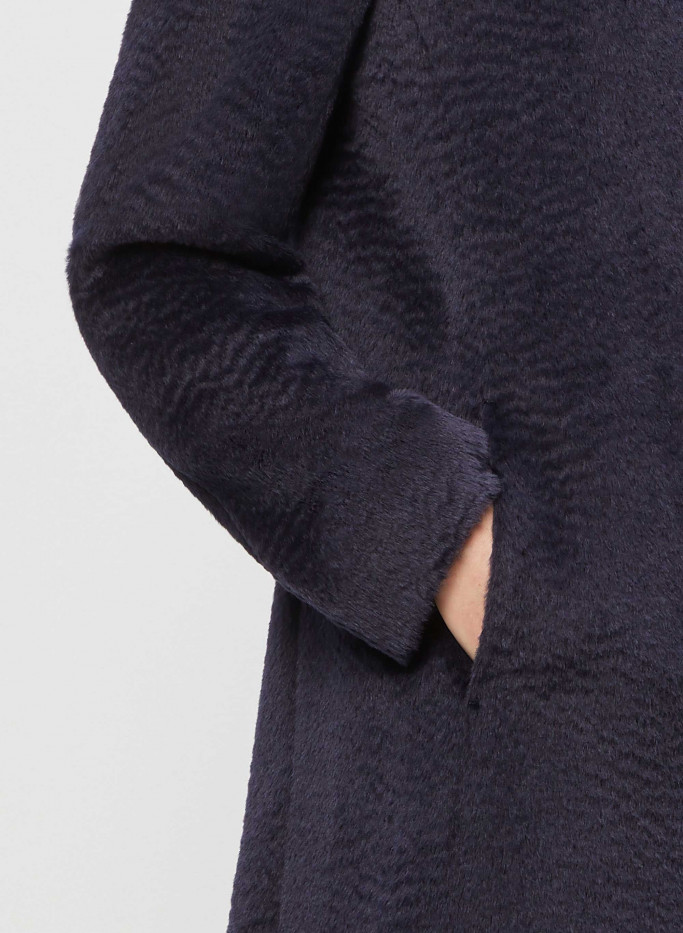 Alpaca and wool coat with high stand up collar - Cinzia Rocca