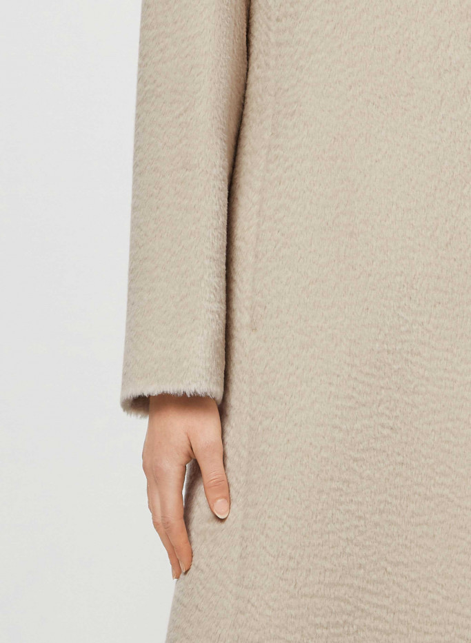 Alpaca and wool coat with high stand up collar - Cinzia Rocca