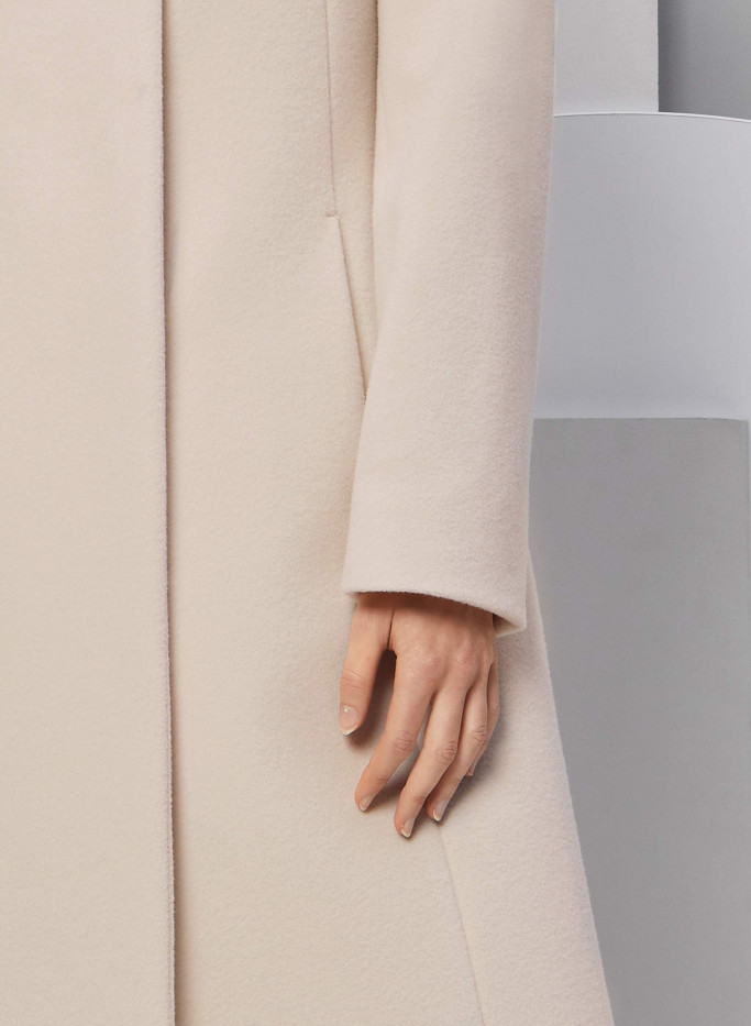 Wool and cashmere coat with asymmetric closure | Cinzia Rocca