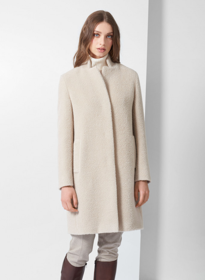 Wool and alpaca coat with inverted notch collar - Cinzia Rocca