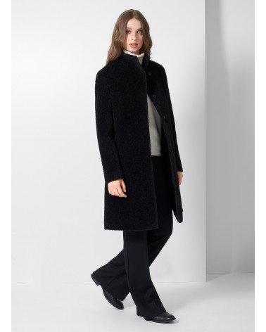 Wool and alpaca coat with high stand collar | Cinzia Rocca