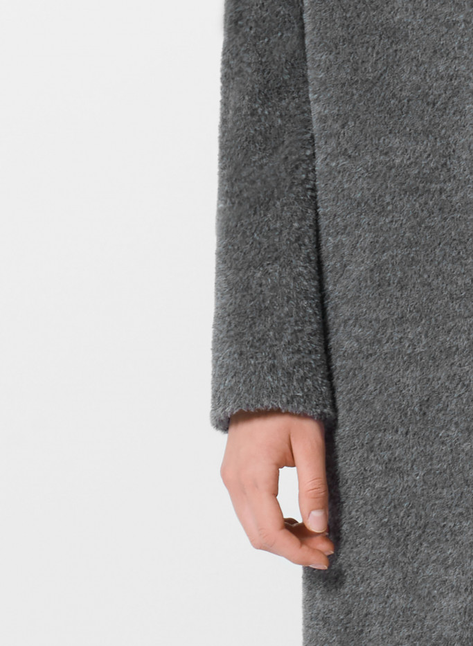 Wool and alpaca coat with high stand collar | Cinzia Rocca