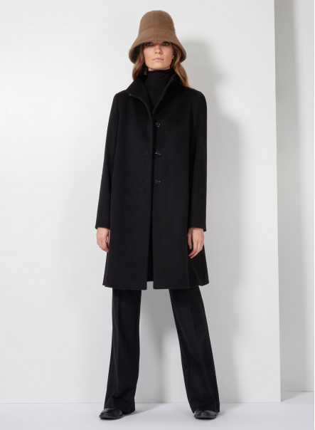 Cashmere coat with high stand collar | Cinzia Rocca