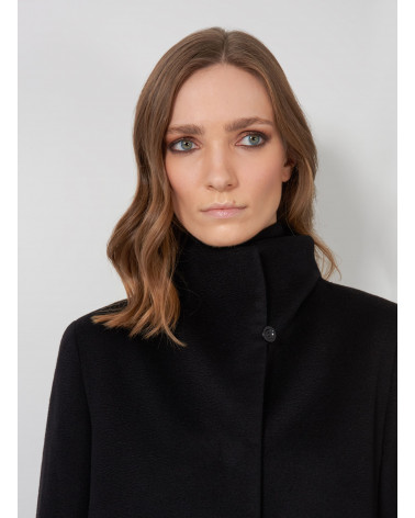 Cashmere coat with high stand collar | Cinzia Rocca