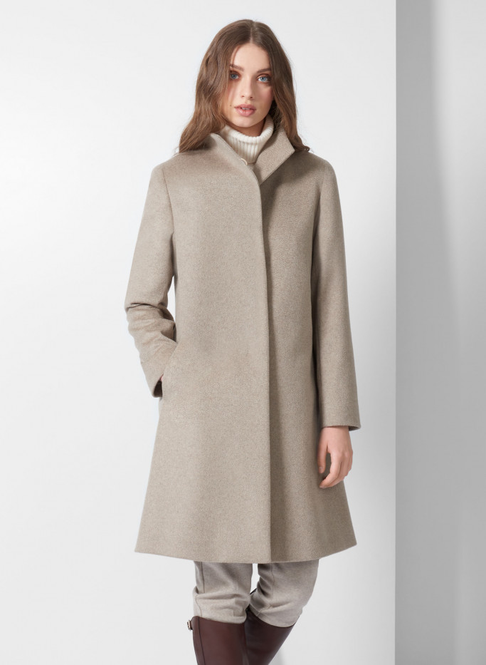 Cashmere coat with high stand collar - Cinzia Rocca