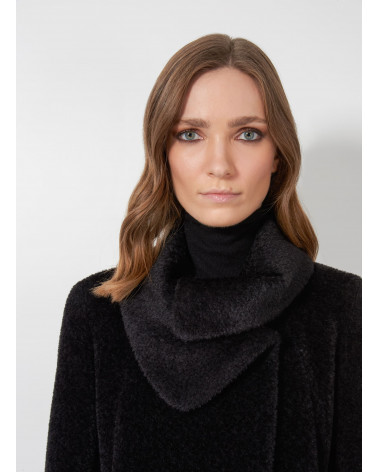 Wool and alpaca coat with crossover collar - Cinzia Rocca