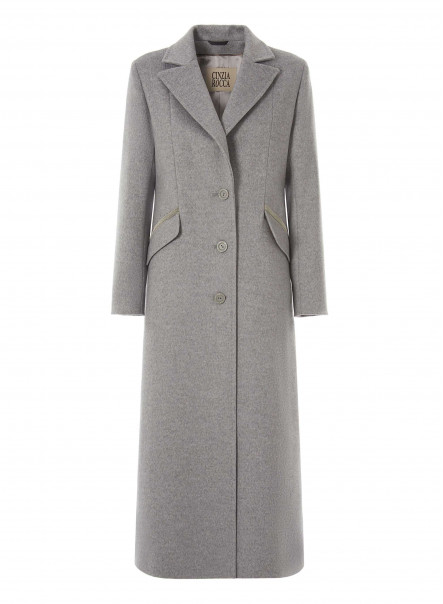 Long coat in wool with lurex details - Cinzia Rocca