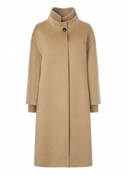 Pure cashmere coat with knit collar and cuffs | Cinzia Rocca