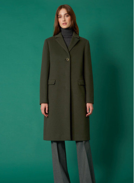 Wool and cashmere coat with small notch collar - Cinzia Rocca