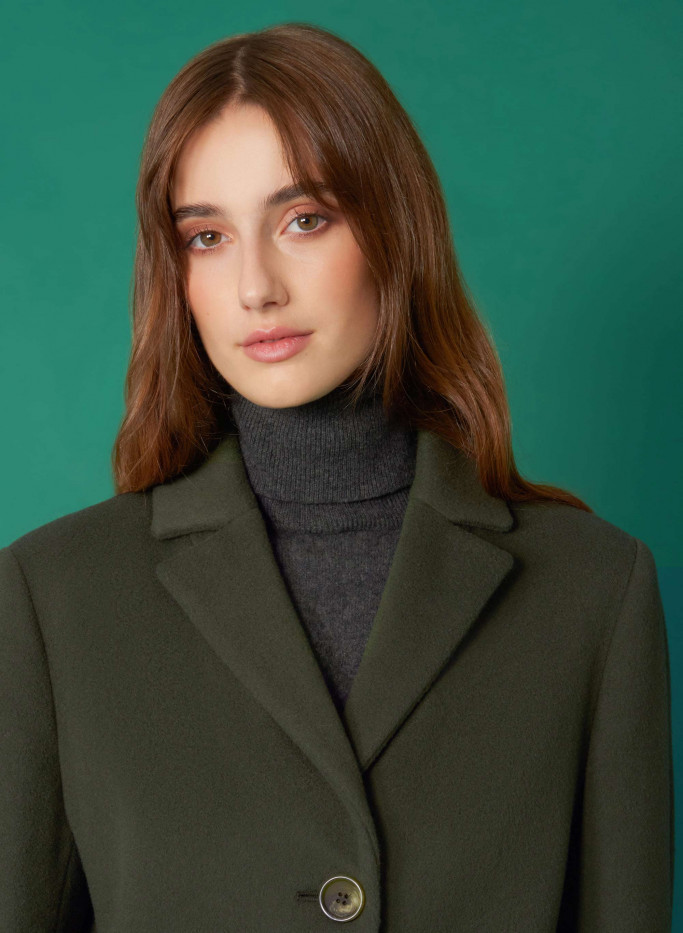 Wool and cashmere coat with small notch collar | Cinzia Rocca