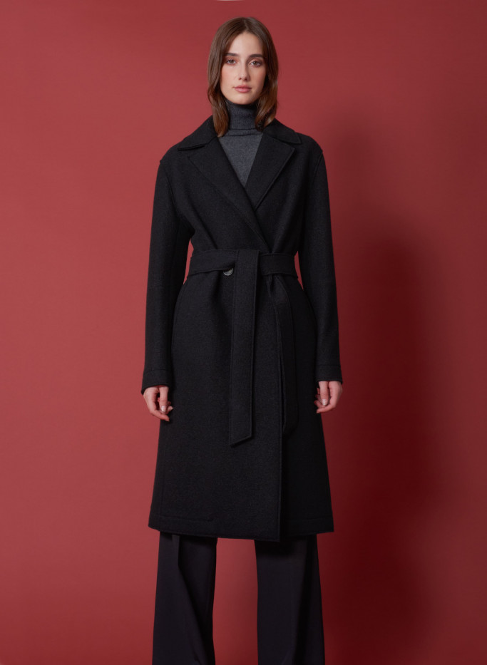 Belted coat in boiled wool | Cinzia Rocca