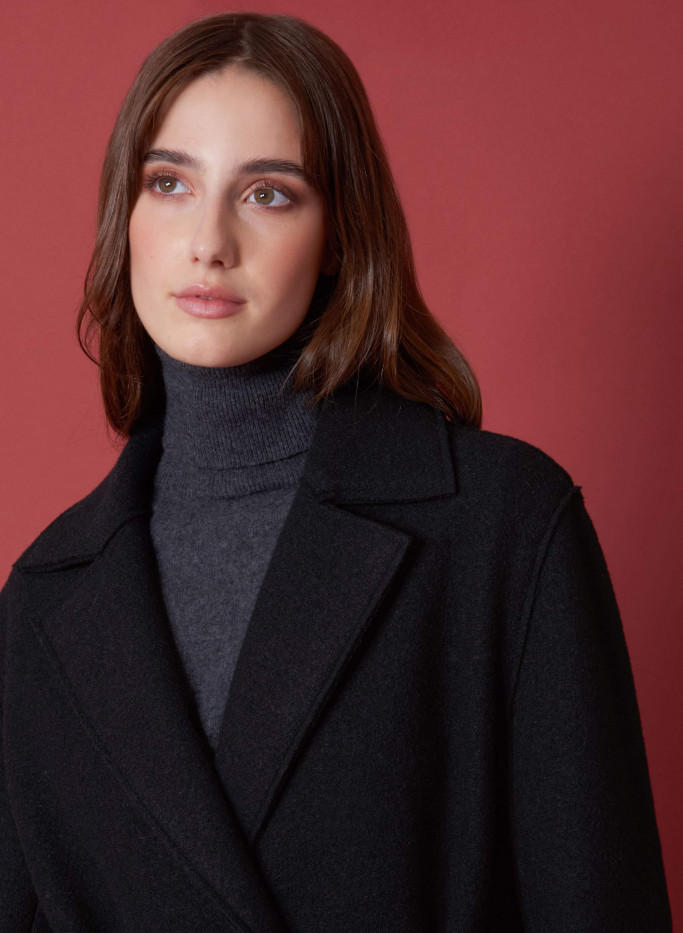 Belted coat in boiled wool | Cinzia Rocca