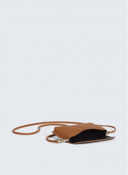 Grey crossbody phone bag in genuine leather | Cinzia Rocca