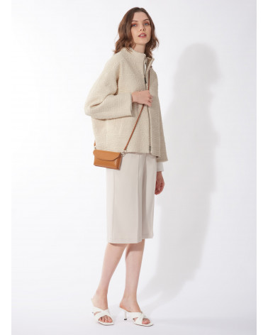 Grey crossbody phone bag in genuine leather | Cinzia Rocca
