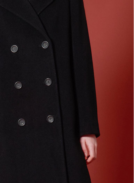 SAPIO double-breasted wool coat - Black