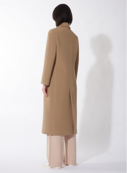 Light camel wool and cashmere long coat | Cinzia Rocca