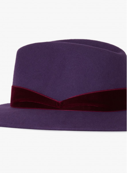 Adora fedora hat - NWT 70% wool Purple space dye - gorgeous warm hue