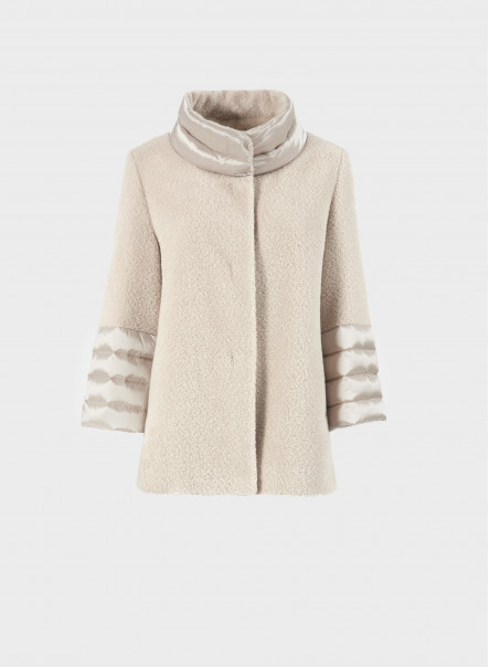 Sand wool and Suri alpaca short coat