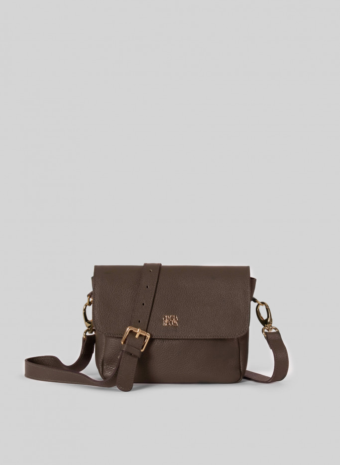 Grey crossbody phone bag in genuine leather | Cinzia Rocca